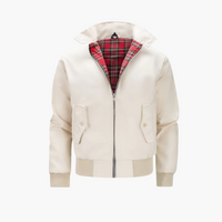 Herren Harrington Bomberjacke mit Tartan Futter – Beige