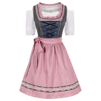 Damen Dirndl Kleid mit modernem Schnitt | Trachtenstil in Midilänge – Rosa