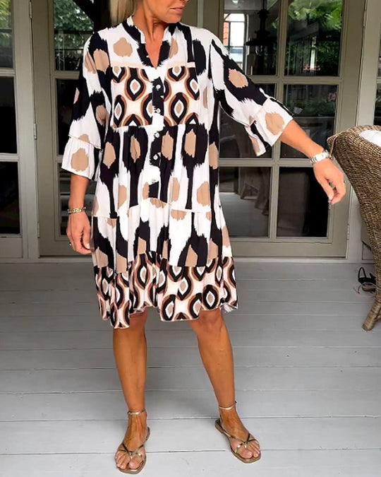 Ovida - Elegantes bedrucktes Kleid