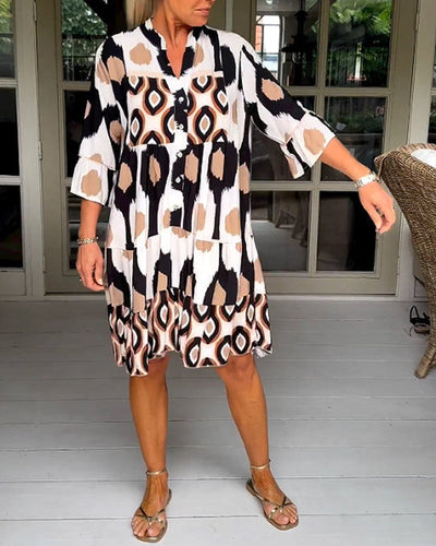 Ovida - Elegantes bedrucktes Kleid