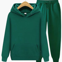 Herren Jogginganzug mit Kapuzenpullover und Bündchenhose – Grün