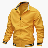 Herrenjacke mit Rippdetails und Frontreißverschluss – Gelb