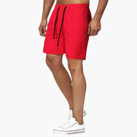 Herren Badeshorts Sommer mit Kordelzug und schnelltrocknendem Stoff – Rot