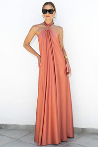 Molly |  Formales rückenfreies Partykleid – Orange