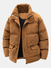 Clyde – Puffer Jacke Aus Cord – Braun