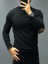 MANUEL · ENG ANLIEGENDER LANGÄRMELIGER PULLOVER – Schwarz