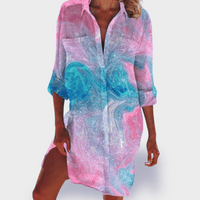 Brigitte | Bunte und leichte Sommerrobe – Pink Meerjungfrau