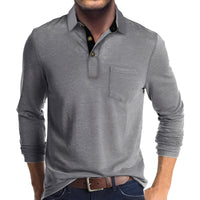 Marty - Komfortables Herren-Poloshirt mit langen Ärmeln – Grau