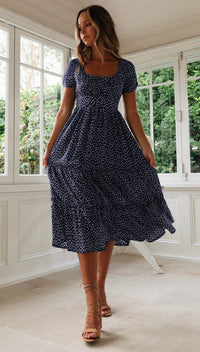 Boho Bequemes Kleid – Dunkel Blau