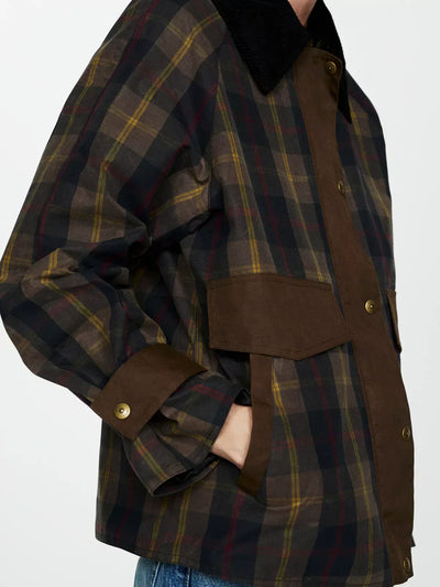 Hilina | Karierte Jacke mit Teddykragen für Damen