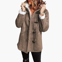 Damen jacke mit Kapuze und Knebelverschluss – Khaki