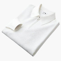 Felix | Premium Gestricktes Poloshirt – Weiß