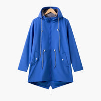 Hooded Trenchcoat für Damen – Blau