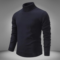 Klassischer Rollkragenstrickpullover für Männer – Blau