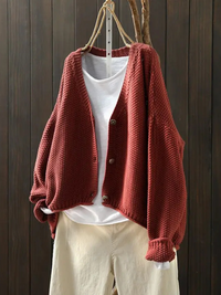 Cora | Strickjacke – Rostrot