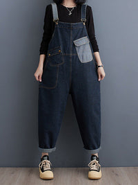 BERNADETTE - SCHLABBER-JUMPSUIT AUS DENIM – Dunkelblau