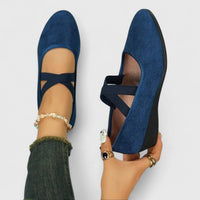 Holly | Überkreuzriemen Schlupf Ballerinas – Blau