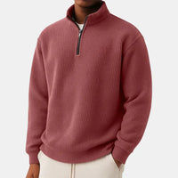 Shachar - Lässiger Sweater mit Reißverschluss – Rot