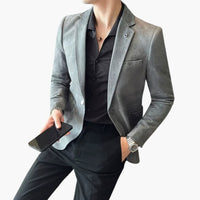 Taillierter Blazer - Modern Fit Herren Sakko für Events – Grau
