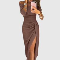 Ely™ - Schickes Maxikleid mit Neckholder und Eleganter, Fließender Passform – Braun