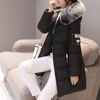 Taktische Pufferjacke mit Fellkapuze – Schwarz