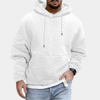 Strukturierter Kapuzenpullover aus Zopfmuster für Männer – Weiß