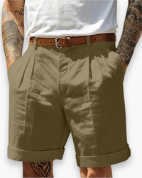 Herren Klassisch Gefaltete Shorts | Komfortabel – Armee Grün