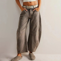Zamira - Bequeme weite Jeans – Dunkelgrau