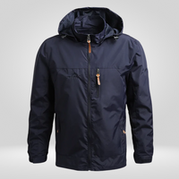 Herren Regenjacke | Schutzorientierte Form mit funktionalem Aufbau – Blau