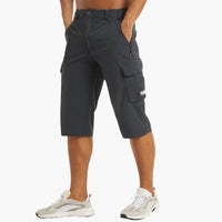 Herren Bermuda Cargo Shorts mit Taschen für Sommer Outdoor – Dunkelgrau