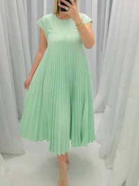 Simone | Leichte und elegante Plissierte Robe – Grün