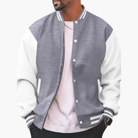 Varsity Bomberjacke für Herren - Leichte Sommer Collegejacke – Grau