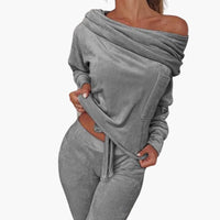 Laura | Weiches Langarmshirt und Hose für Damen – Grau
