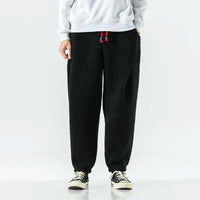 ANSEL - JOGGINGHOSE AUS DICKEM FLEECE – Schwarz