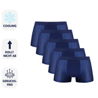Sommerfrische Boxershorts für Herren - Atmungsaktive Kühlende Unterhosen (5er-Pack) – Blau