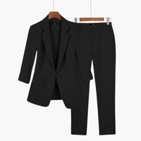 Elegantes Blazer- und Hosen-Set für Frauen - Perfekter Anzug – Schwarz