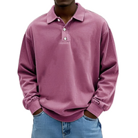 Caspian - Langarm-Polohemd für Herren – Rosa