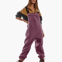 Alina | Verstellbarer Fleece-Overall aus Cordstoff – Lila
