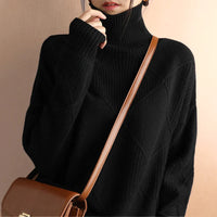 YVONNE - ROLLKRAGENPULLOVER – Schwarz