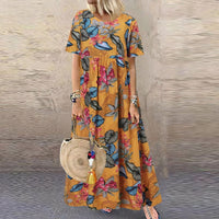 Bonnie - Florales Maxikleid für Frauen – Gelb