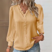 Maria™ | Elegante Bluse im Ibiza-Stil mit Spitzendetails – Gelb