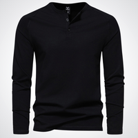 Royal | Exklusive HENLEY Shirt – Schwarz