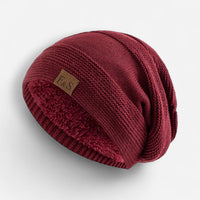 Gefütterte Jersey Mütze im Beanie-Stil – Rot