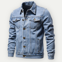 Herren Klassische Übergangsjacke | Trucker-Stil Jeanslook – Blau