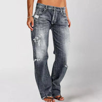 WIBKE - WEITE JEANS MIT USED-EFFEKT – Grau