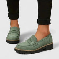 Michaela | Damen Chunky Loafer Slip-On Modern Trend Komfort Alltag – Grün