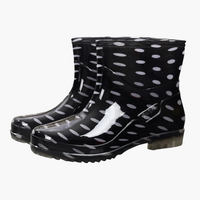 Damen Stiefeletten mit bedrucktem Schaft – Schwarz