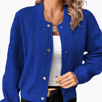 Zita | Bequeme Strickjacke – Blau