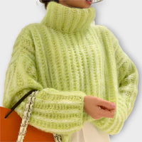 Übergroßer Rollkragenpullover – Gemütliches Volumen, müheloser Chic – Hellgrün