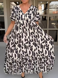 Colette | Fließendes Kleid mit V-Ausschnitt – Schwarz